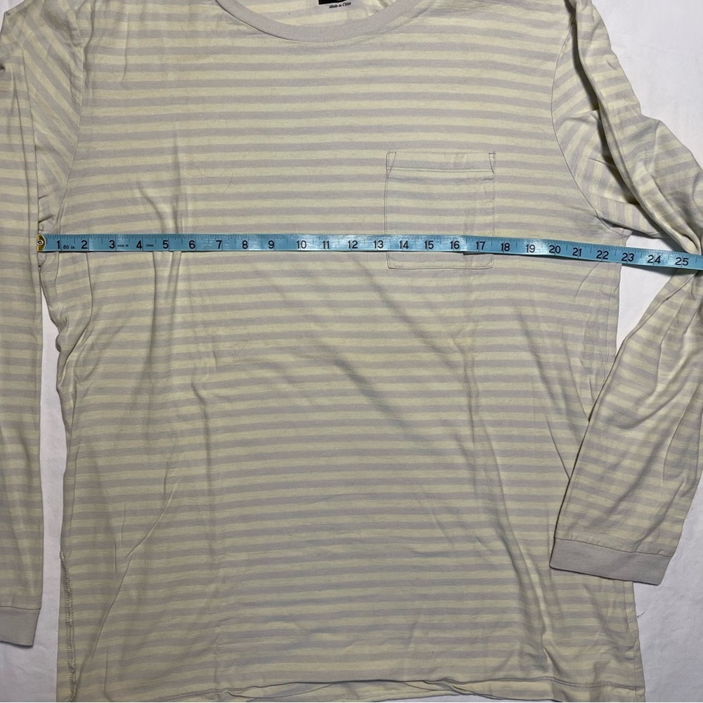 Ksubi SS17 Rock &Roll Everything Striped Long Sleeve Shirt. Cream and Gray XL - Picture 4 of 7